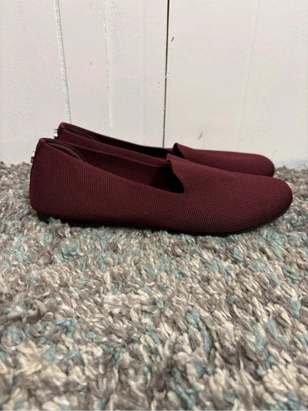 Steve Madden Shoes Womens 9 Slip On Flats Loafers Knit Lightweight Airy Maroon